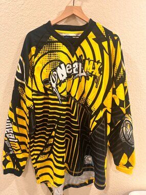 Vintage Y2K O'Neal Mayhem Motocross Jersey Yellow and Black Size Large